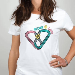 T-SHIRT FEMME : ESCALADE CLIMB AND LOVE
