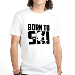 T-SHIRT HOMME : BORN TO SKI