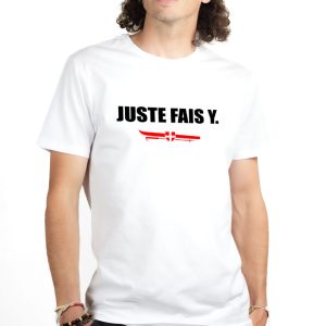 PROMO T-SHIRT HOMME : JUSTE FAIS Y-BLANC-XXL