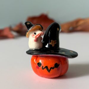 Figurine – Citrouille et Souris Sorcière
