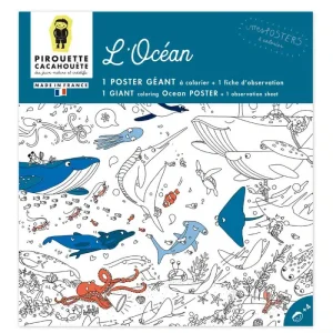 Poster géant à colorier – L’Océan – Pirouette Cacahouète